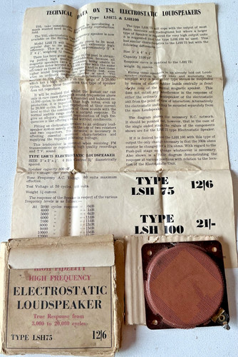 Tsl lsh75 electrostatic - tsl,