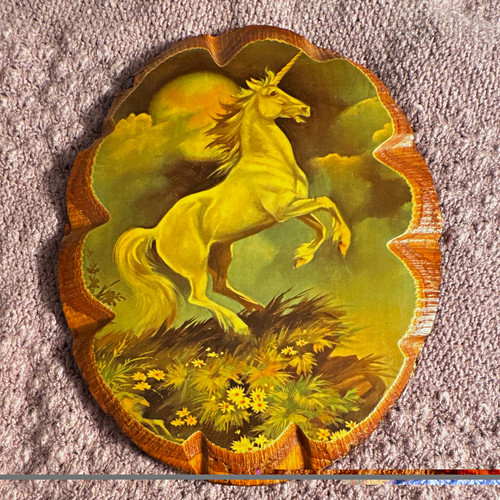 Fantasy unicorn painted wood - fantasy,