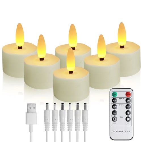 6pcs flameless rechargeable - 6pcs,
