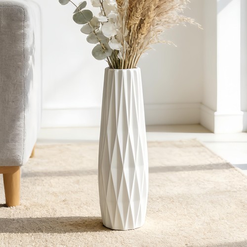 White ceramic floor vase 7 - ceramic,