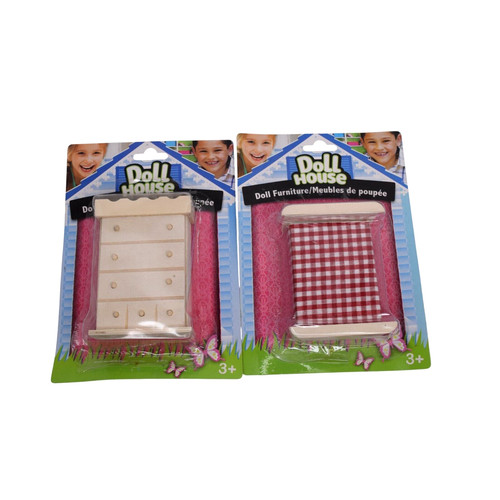 Doll house funiture - doll, bed