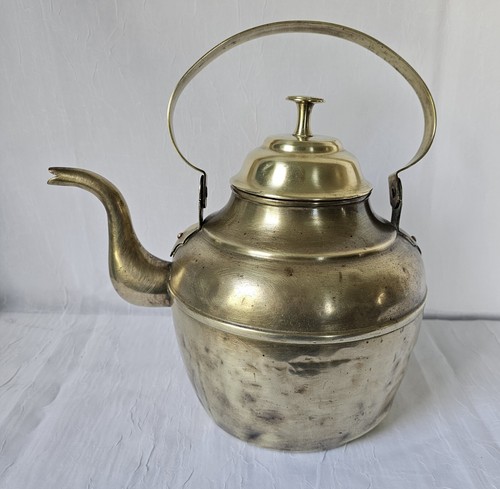 Antique brass tea kettle - antique,
