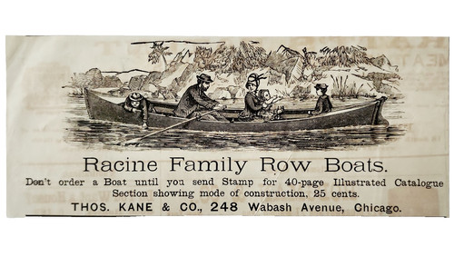 1882 racine family row - racine, boats