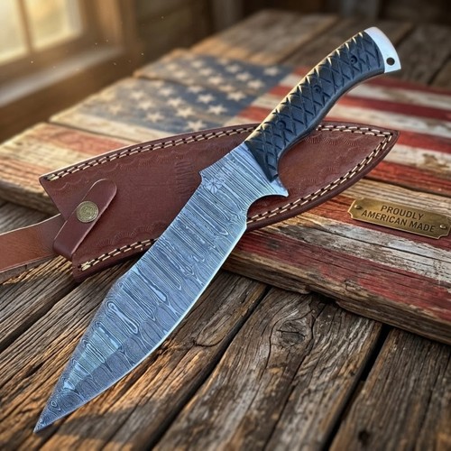 Damascus bowie knife - bowie,