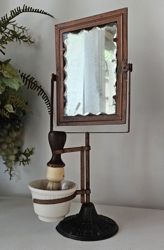 Antique shaving set scalloped - antique,