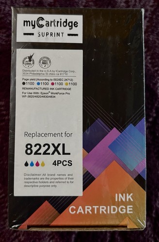 Cartridge 822xl pack - cartridge, 4-pack