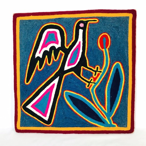 Vintage huichol yarn painting - vintage,