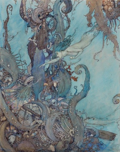 Mermaid edmund dulac 1911 - by,