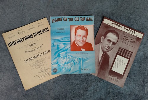Western sheet music wagon - music,