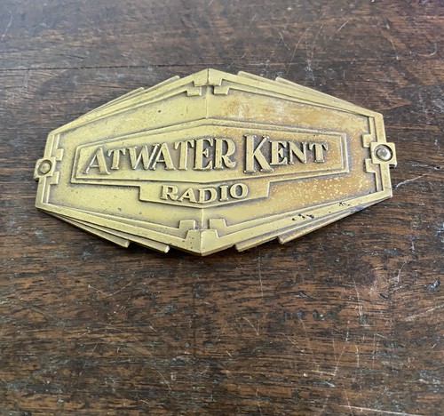 Atwater kent brass emblem - brass,