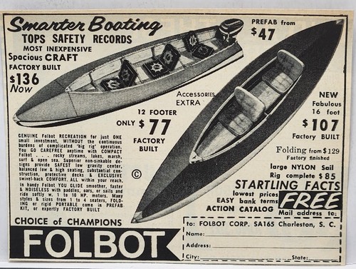 1965 folbot boats boating - folbot,