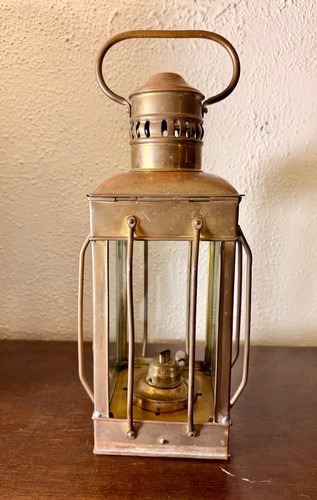 Antique nautical brass caged - brass,