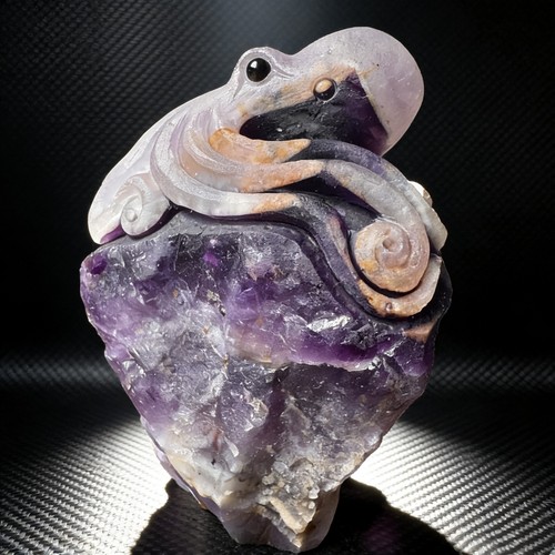 Natural amethyst hand carved - natural,