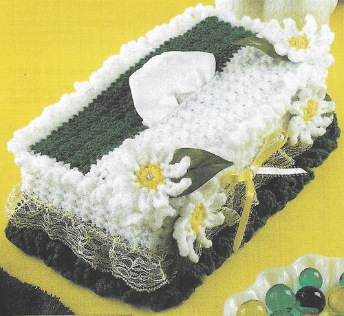 Daisy tissue box cover crochet - daisy,