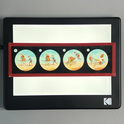 Vtg 1890s magic lantern glass - magic,