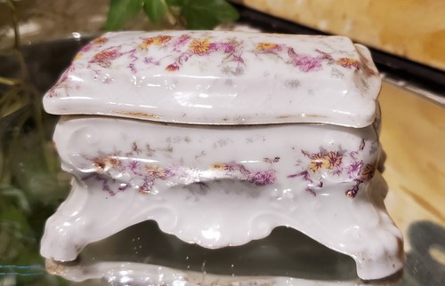 Antique porcelain trinket box - antique,