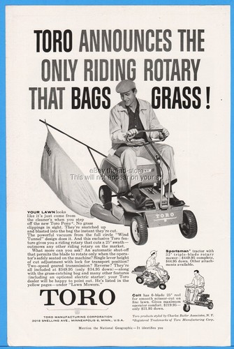 1960 toro riding lawn - toro,