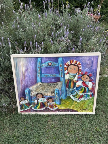 Framed mexican doll painting - framed,
