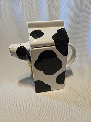 Ceramic cow milk pitcher - ceramic, with