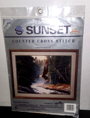 Sunset counted cross stitch - sunset,