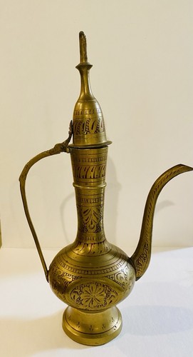 Vintage indian brass etched - vintage,