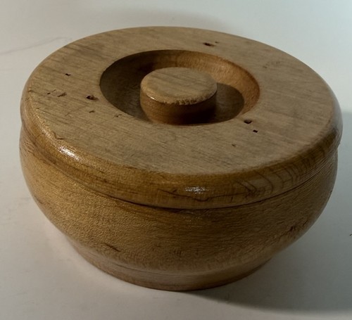 Vintage turned wood trinket - turned,