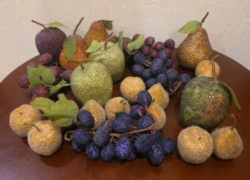 Faux fruit lot glittered - lot, 23