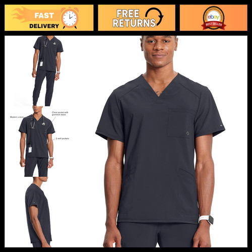 Men neck scrub top with - scrub,