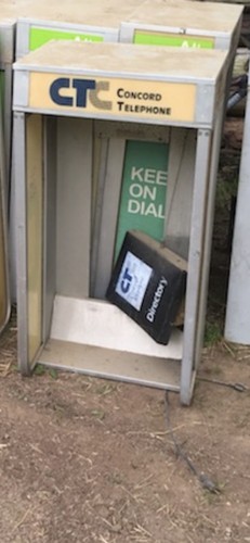 Vintage aluminum pay phone - (1),