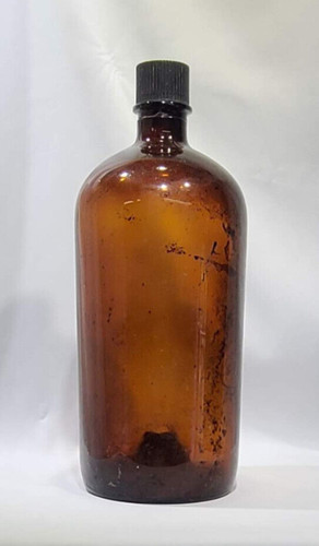 Large vtg brown - glass, pharmacy