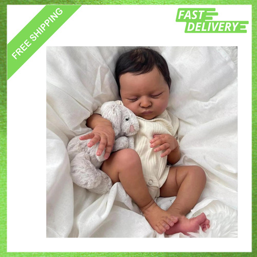 Black reborn baby doll inch - black,