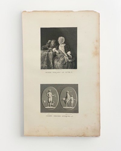 Antique engraving woman - antique, engraving: