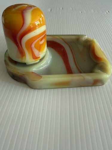 Vintage uranium agate ashtray - vintage,