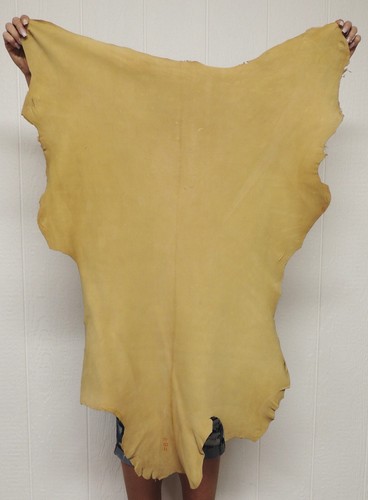 Smoke buckskin leather hide - lg,