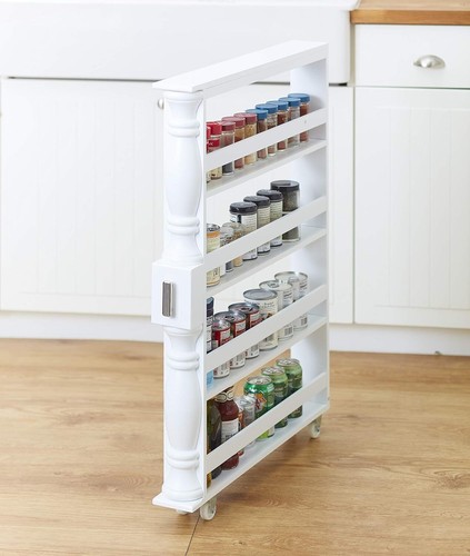 Slim spice can rack - slim, rolling