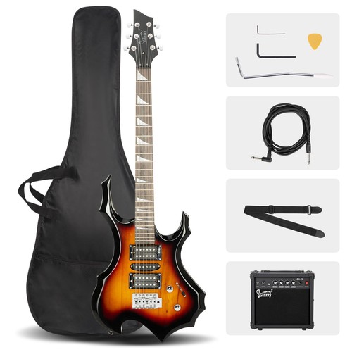 Flame shaped electric - electric, guitar
