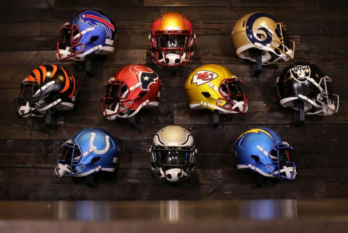 Full size football - helmet, wall