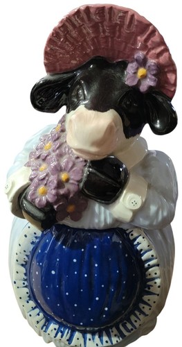 Cow ceramic cookie jar with - ceramic,