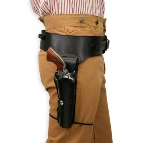 Western cowboy leather gun - western,