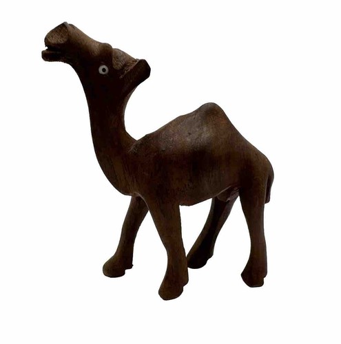 Folk art wooden camel statue - camel,