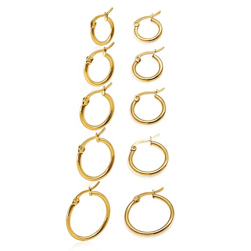 Pairs gold small hoop - small,
