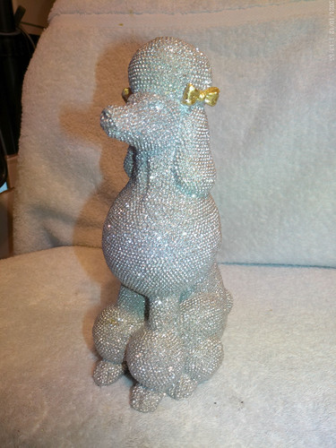 Silver glitter french poodle - silver,