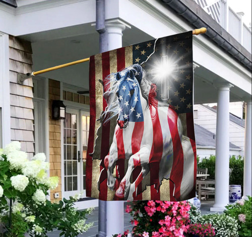 American flag patriot horse - american,