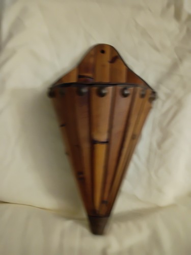 Vintage bamboo wall sconce - bamboo,