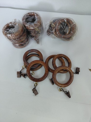 Wood wooden curtain rings - 24,