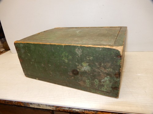Antique slide top painted pine - top,