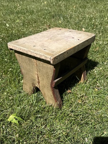 Vintage stool chippy paint - stool,