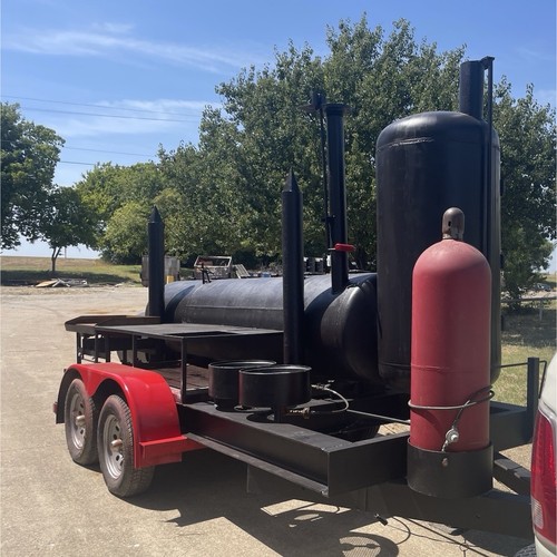 Trailer bbq offset wood smoker - wood,