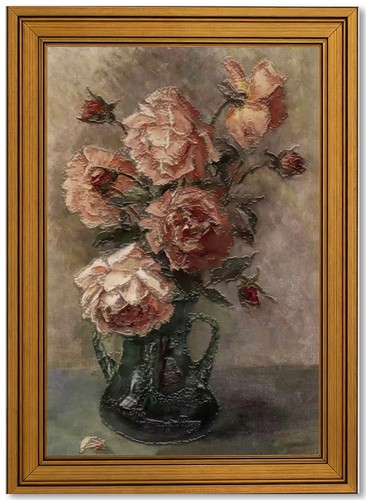 Gold framed textures wall - 3d,