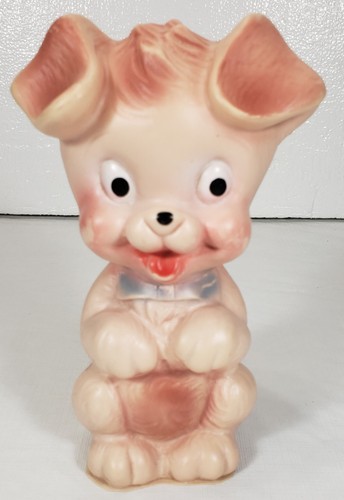 Vintage rubber squeaky toy dog - vintage,